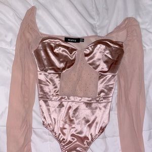 Satin and Sheer Bodysuit